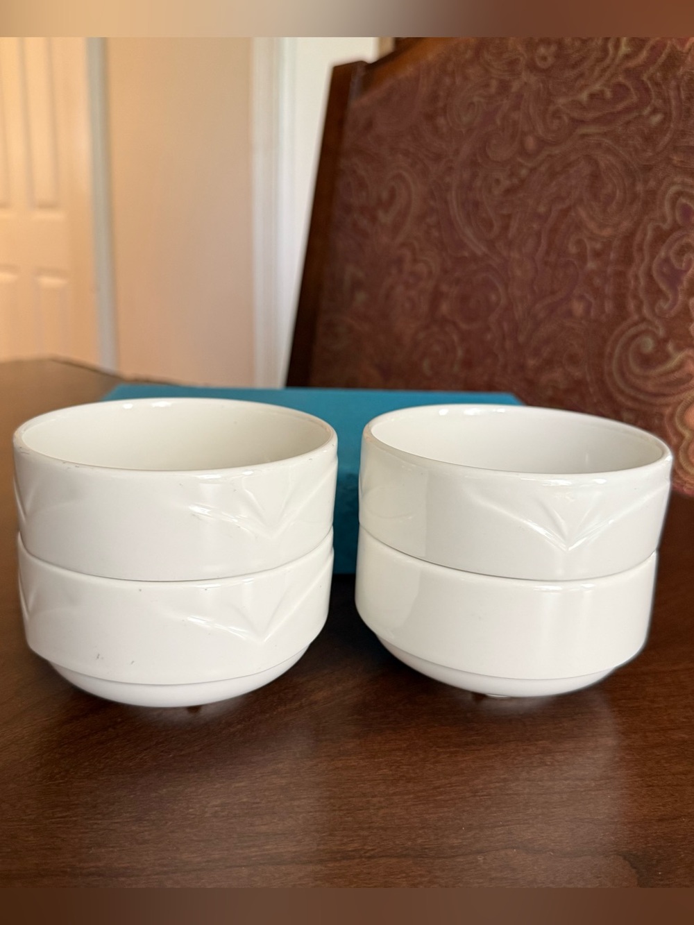 Set of 4 Steelite International 4” White Soup Cup / Bowl Unhandled Stacking